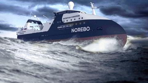 Den 81 meter lange tråleren «Kapitan Sokolov» – et høyteknologisk, yachtlignende designvidunder med et anlegg som kan produsere 150 tonn fiskeprodukter per dag, og med en daglig frysekapasitet på 100 tonn, er blant fiskefartøyene til Norebo som er under produksjon.